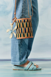 "The Grand Tour Collection" Cupid Madras in Blue & Green