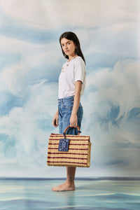 "The Grand Tour Collection" Beach Basket in Burgundy