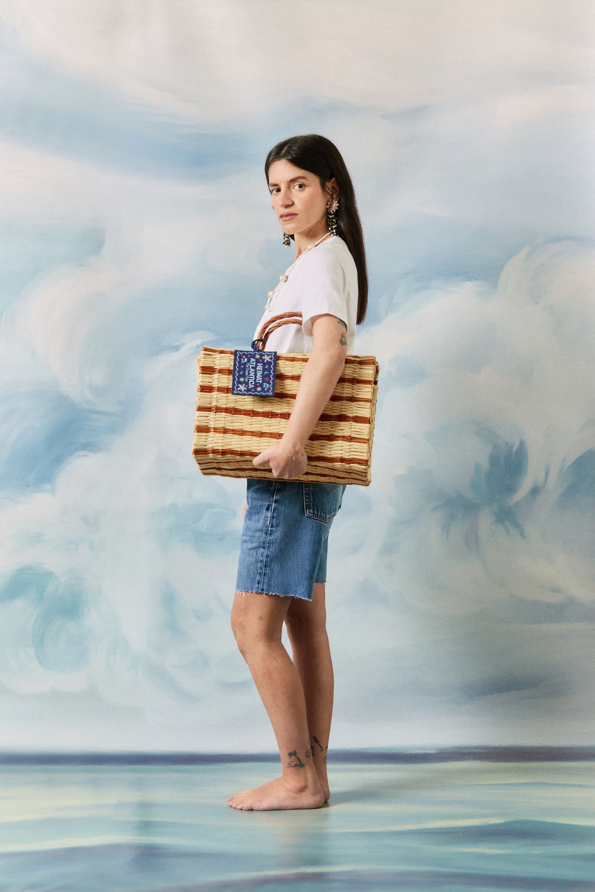 "The Grand Tour Collection" Beach Basket in Mustard