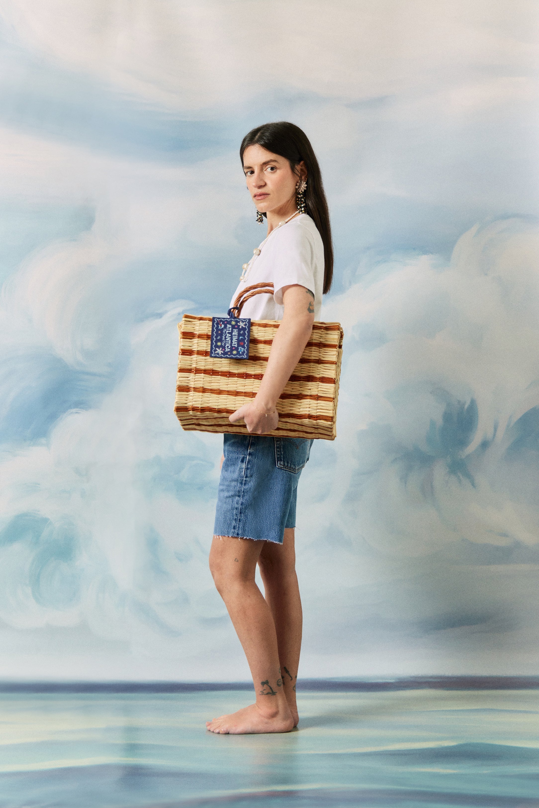 "The Grand Tour Collection" Beach Basket in Mustard