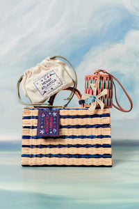 "The Grand Tour Collection" Beach Basket in Blue
