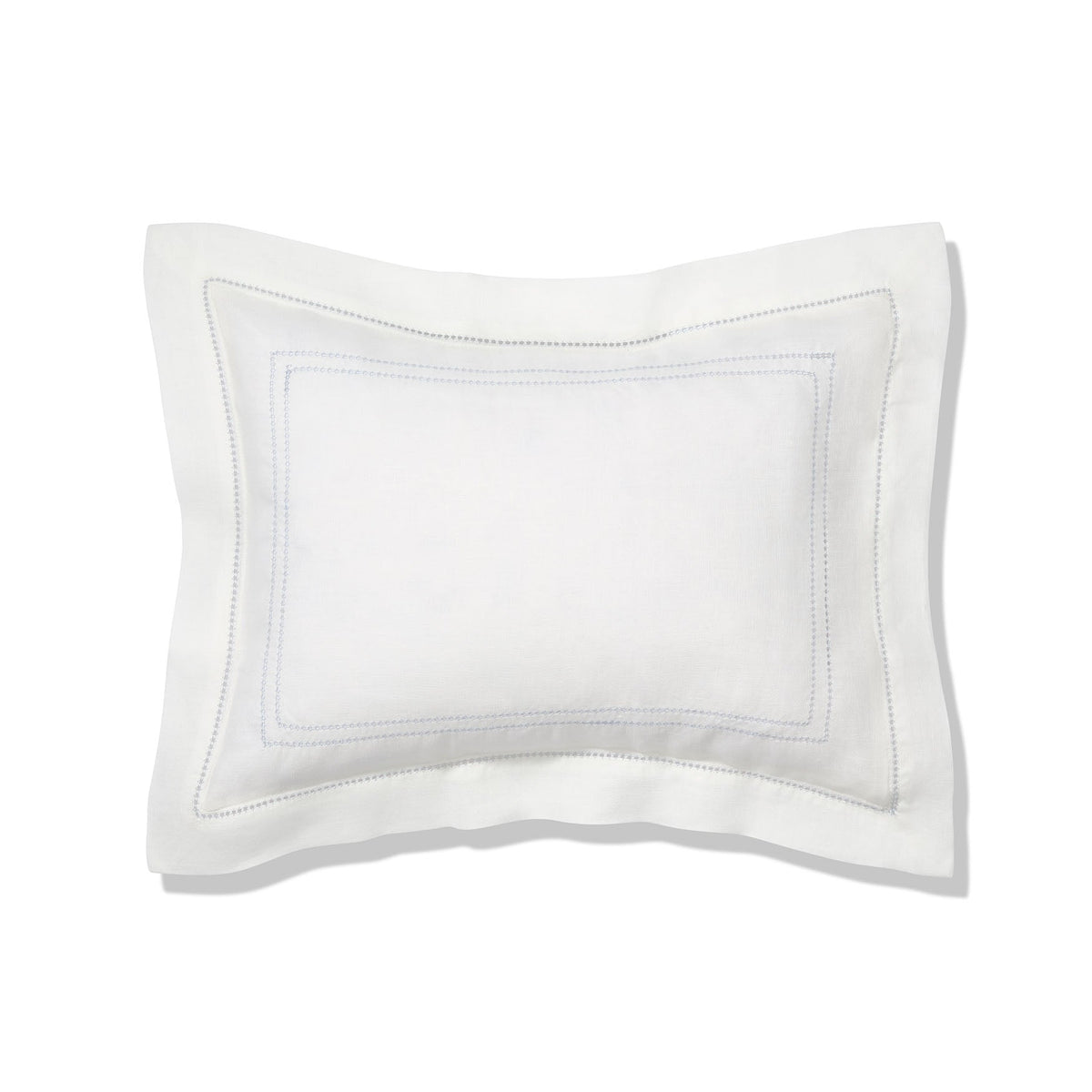 Elizaveta boudoir pillow in chambray blue hemstitch