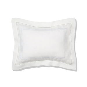 Elizaveta boudoir pillow in chambray blue hemstitch