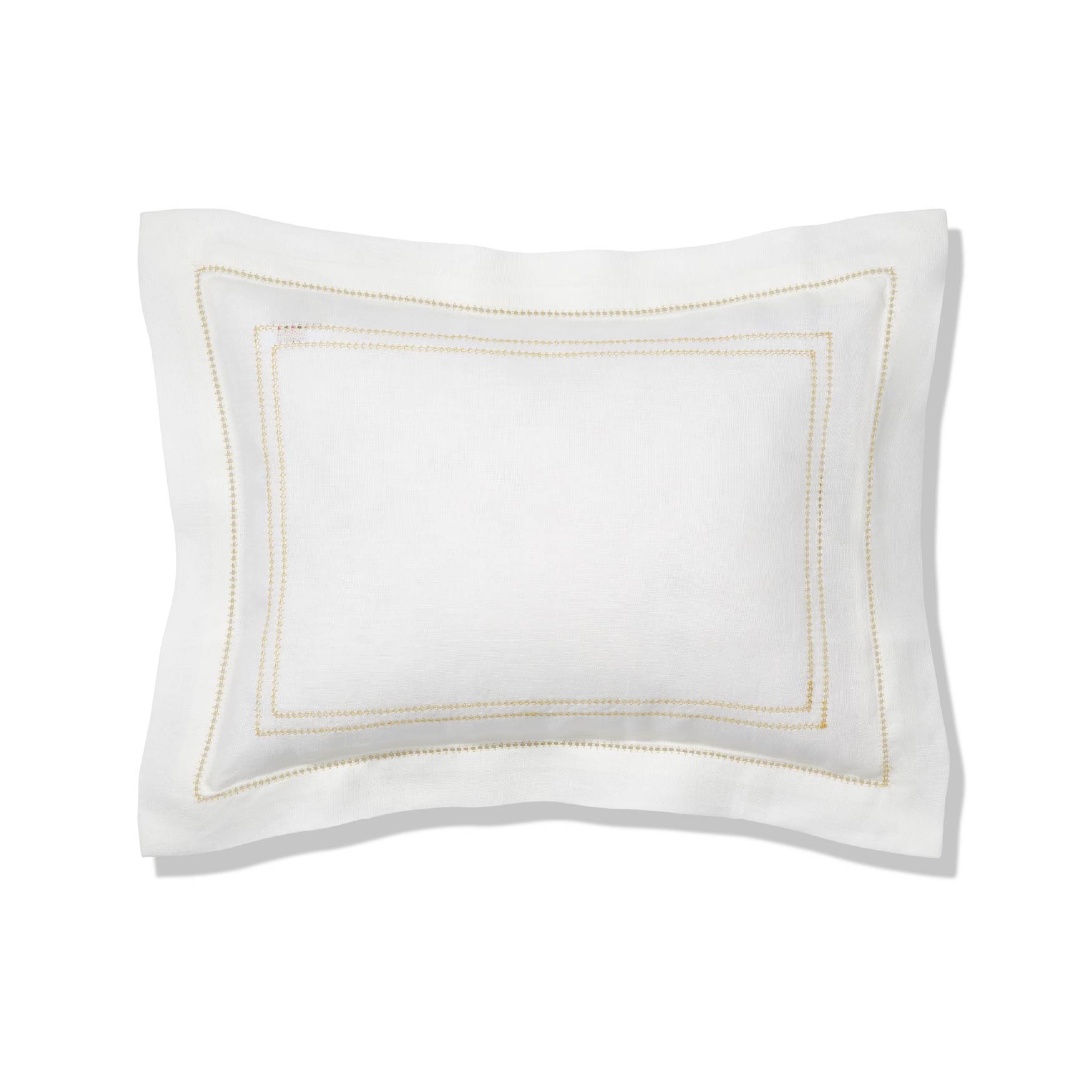 Elizaveta boudoir pillow in ochre hemstitch