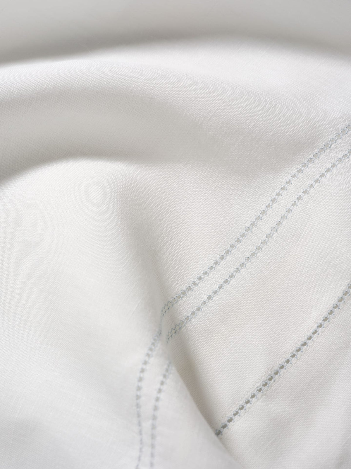 Detail of Chambray Blue Hemstitch