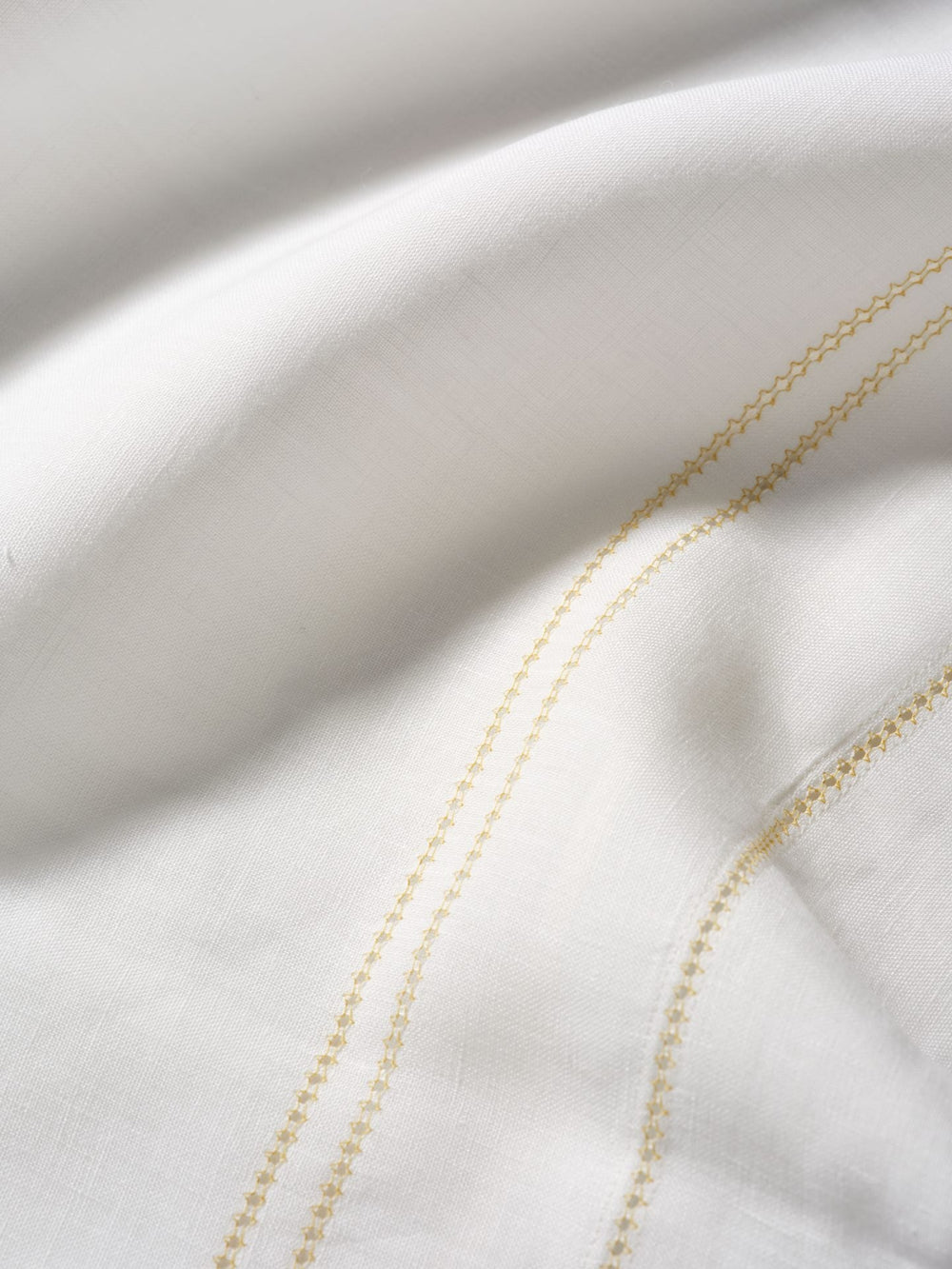 Elizaveta Bed Linen Set in Ochre Hemstitch