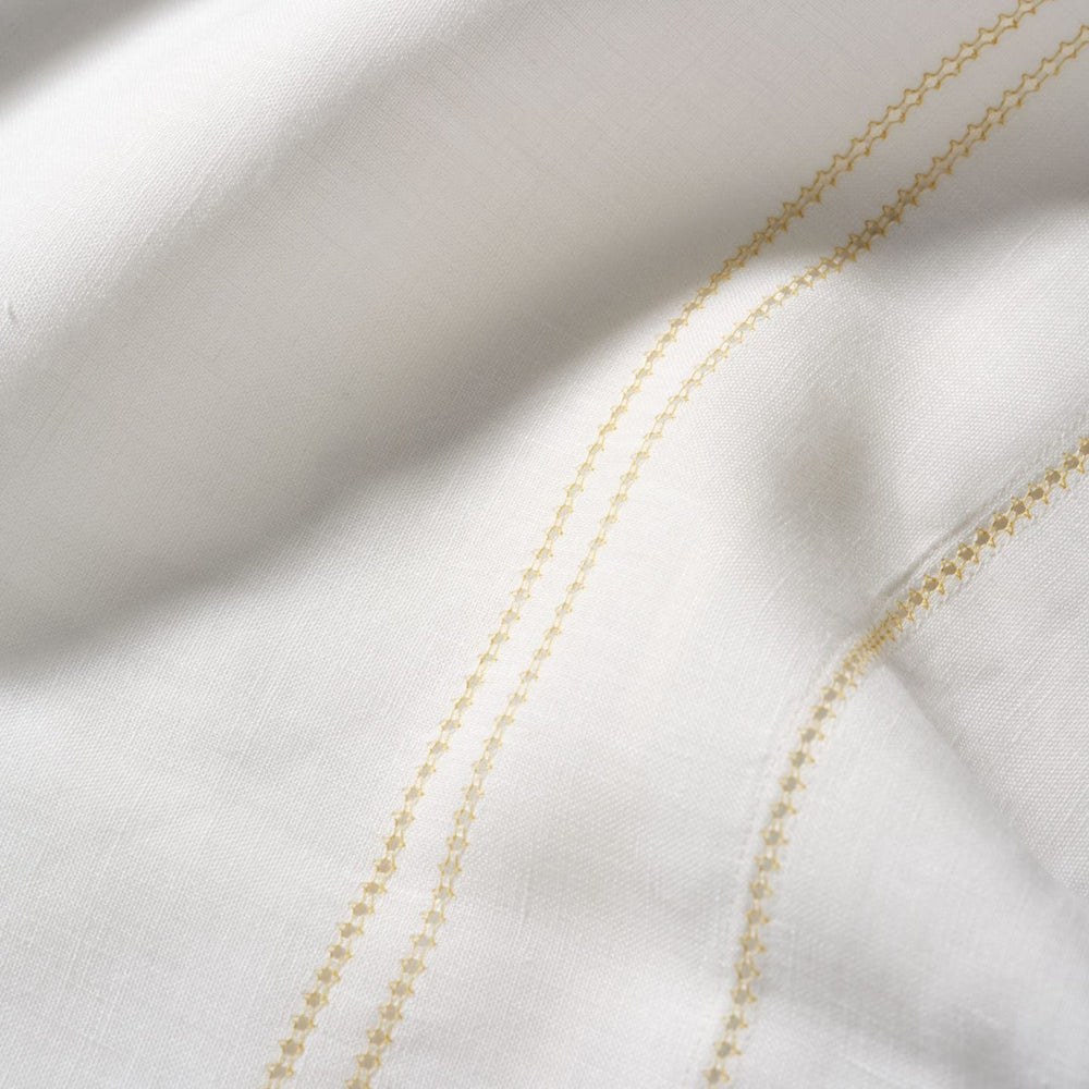 Elizaveta Pillowcase in Ochre Hemstitch
