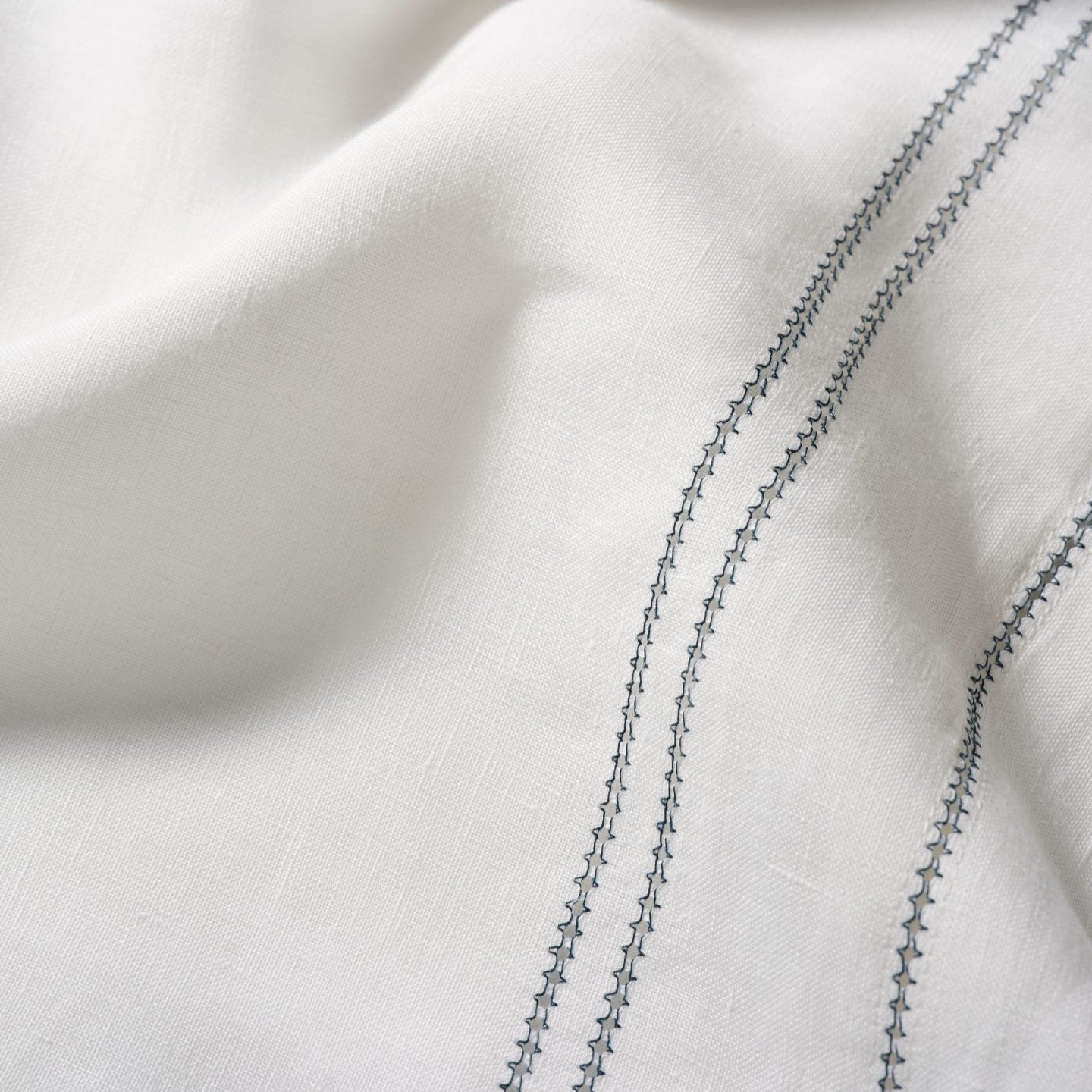 Elizaveta Pillowcase in Prussian Blue Hemstitch