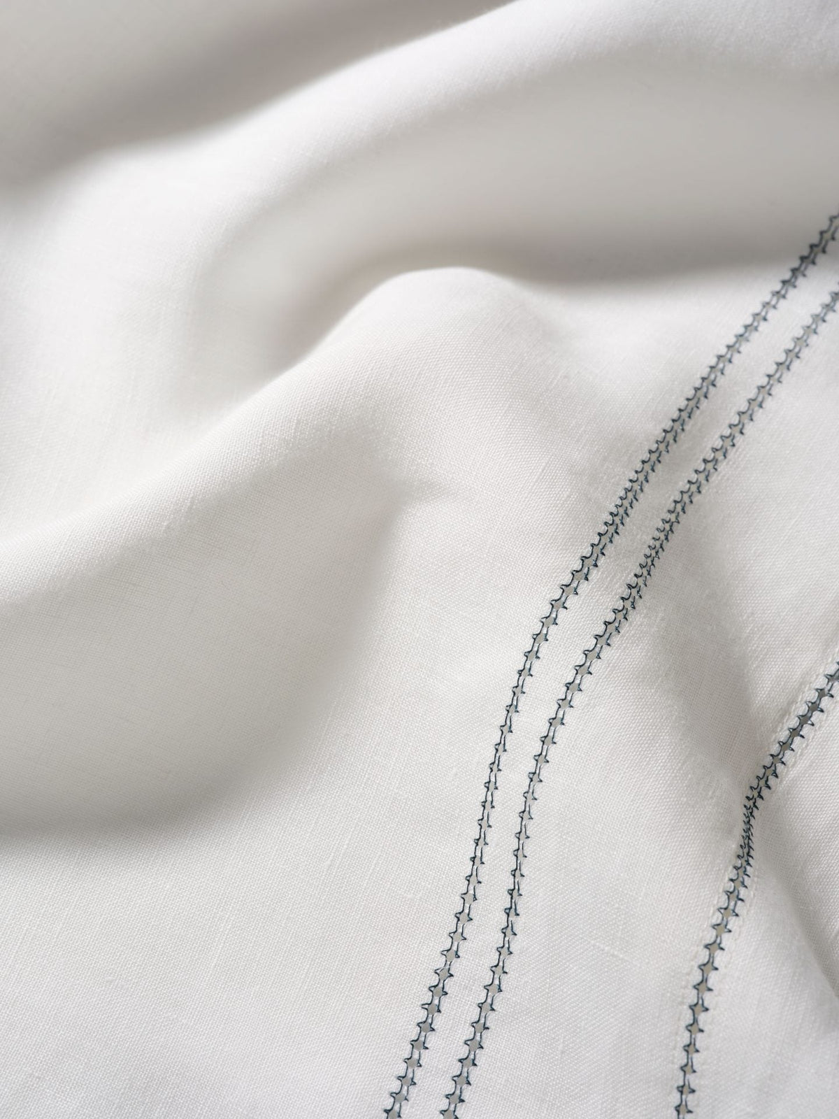 Elizaveta Duvet Cover in Prussian Blue Hemstitch