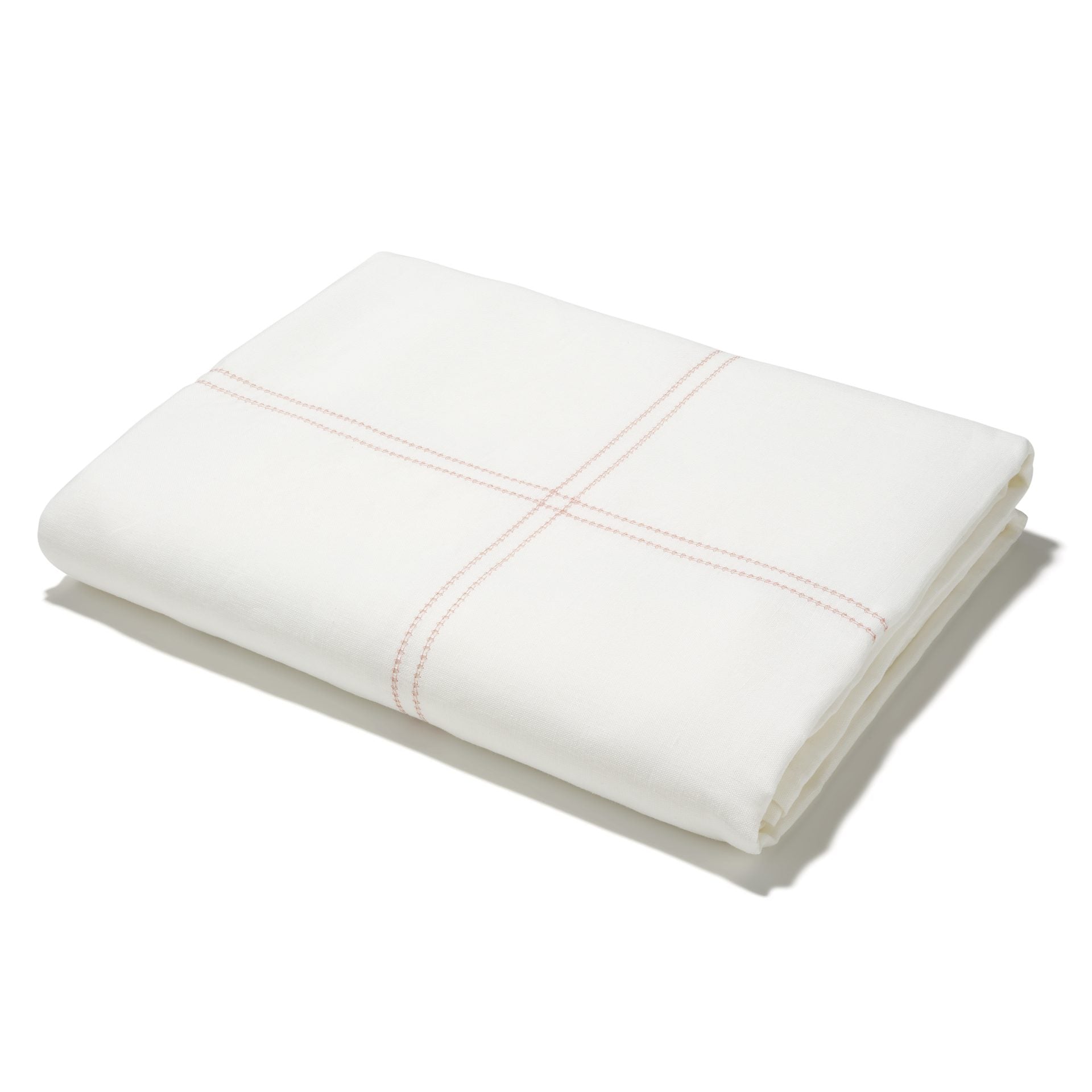Elizaveta Duvet Cover in Coral Hemstitch