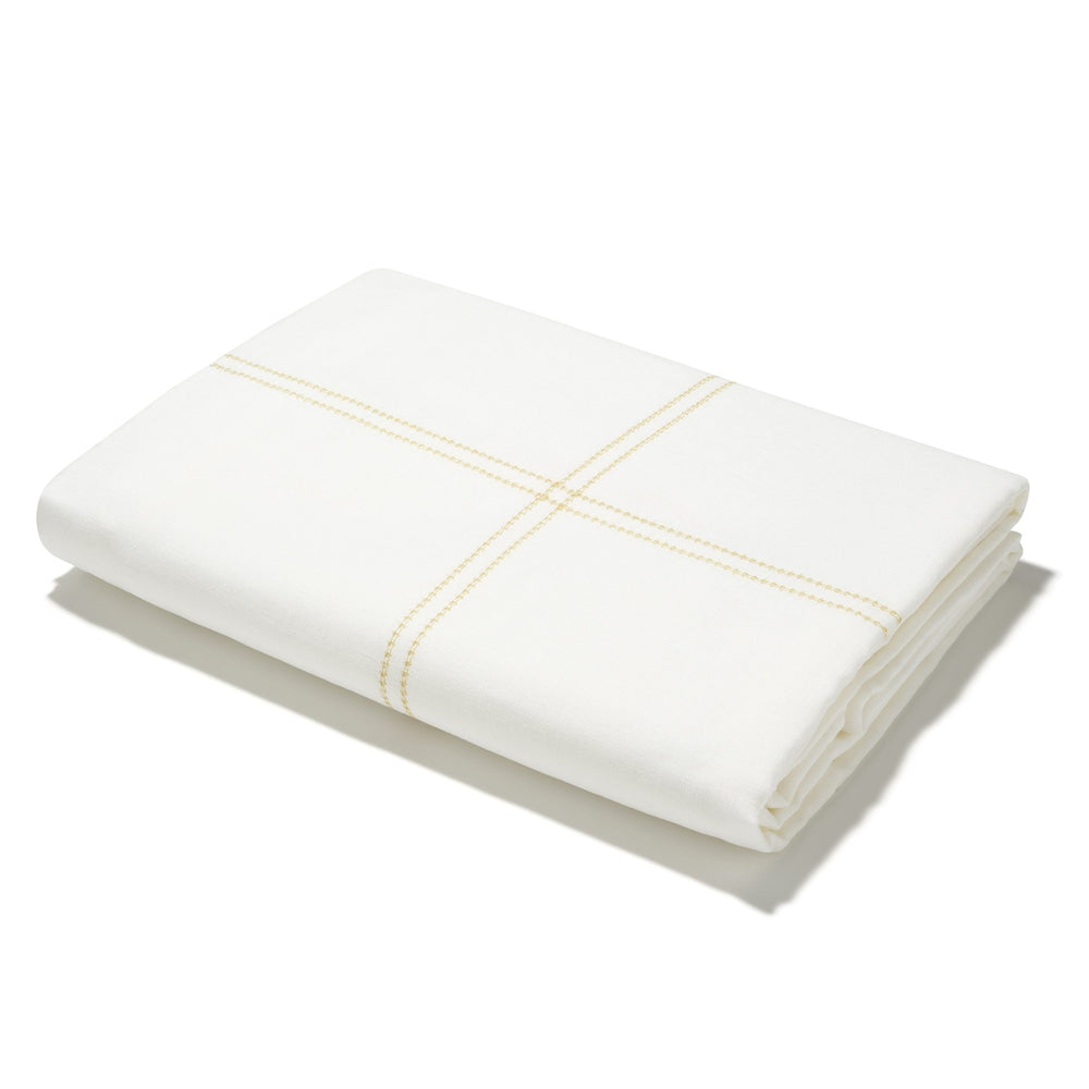 Elizaveta Duvet Cover in Ochre Hemstitch