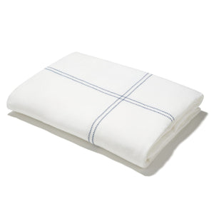 Elizaveta Duvet Cover in Prussian Blue Hemstitch