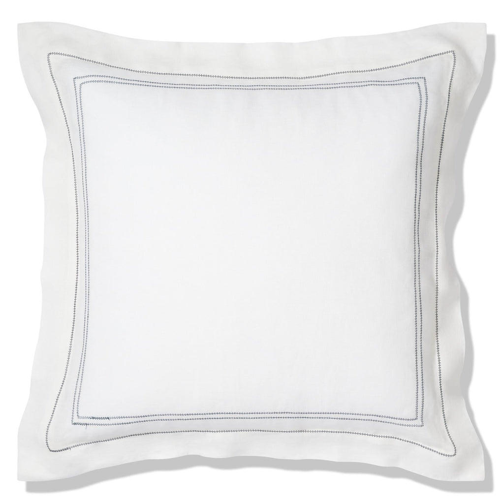 Elizaveta Pillowcase in Prussian Blue Hemstitch
