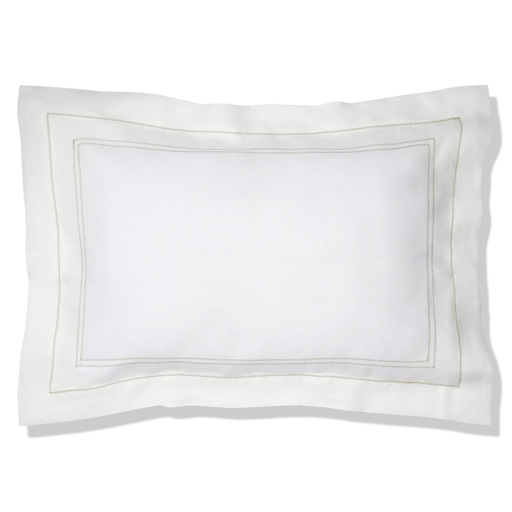 Elizaveta Pillowcase in Botanical Green Hemstitch
