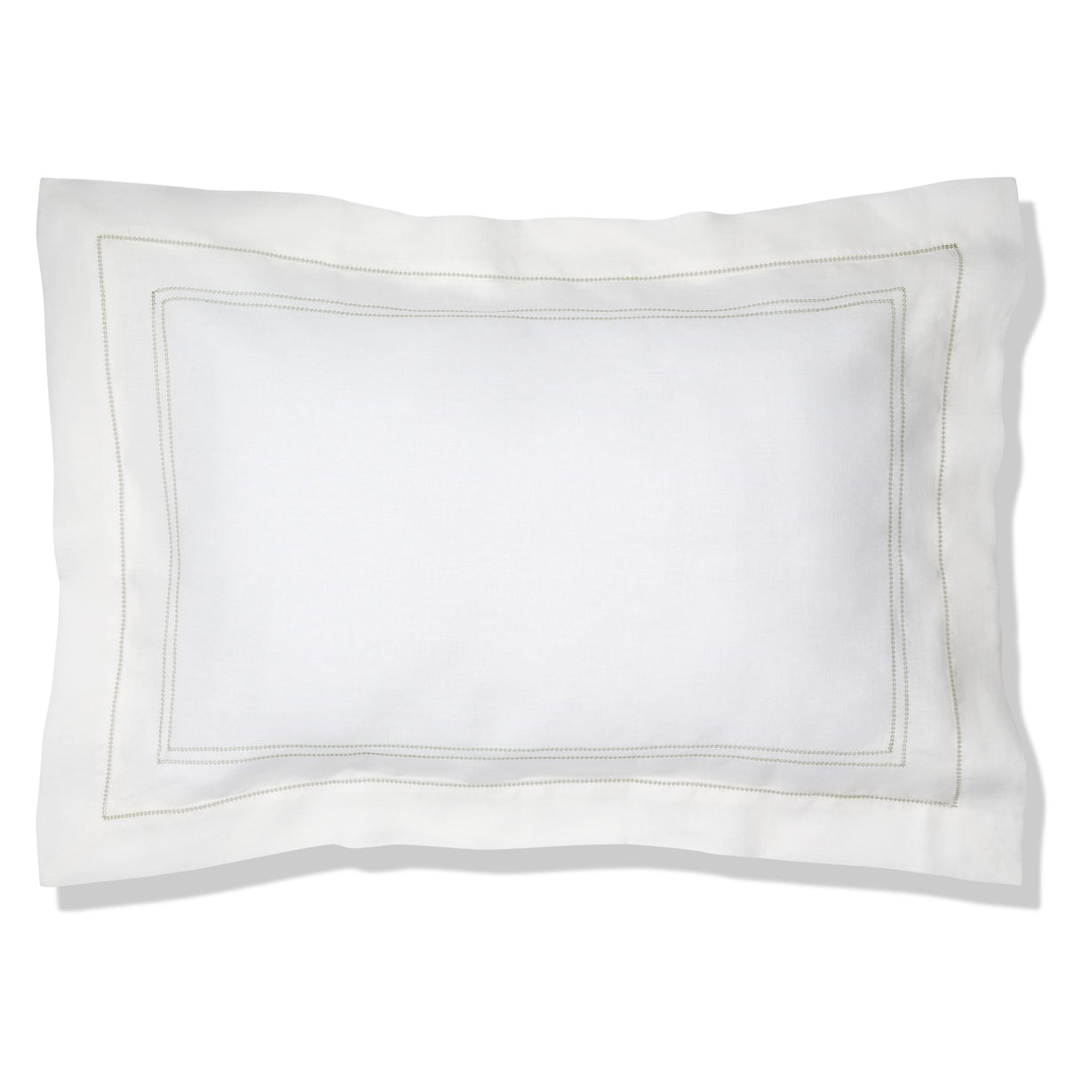 Elizaveta Pillowcase in Botanical Green Hemstitch
