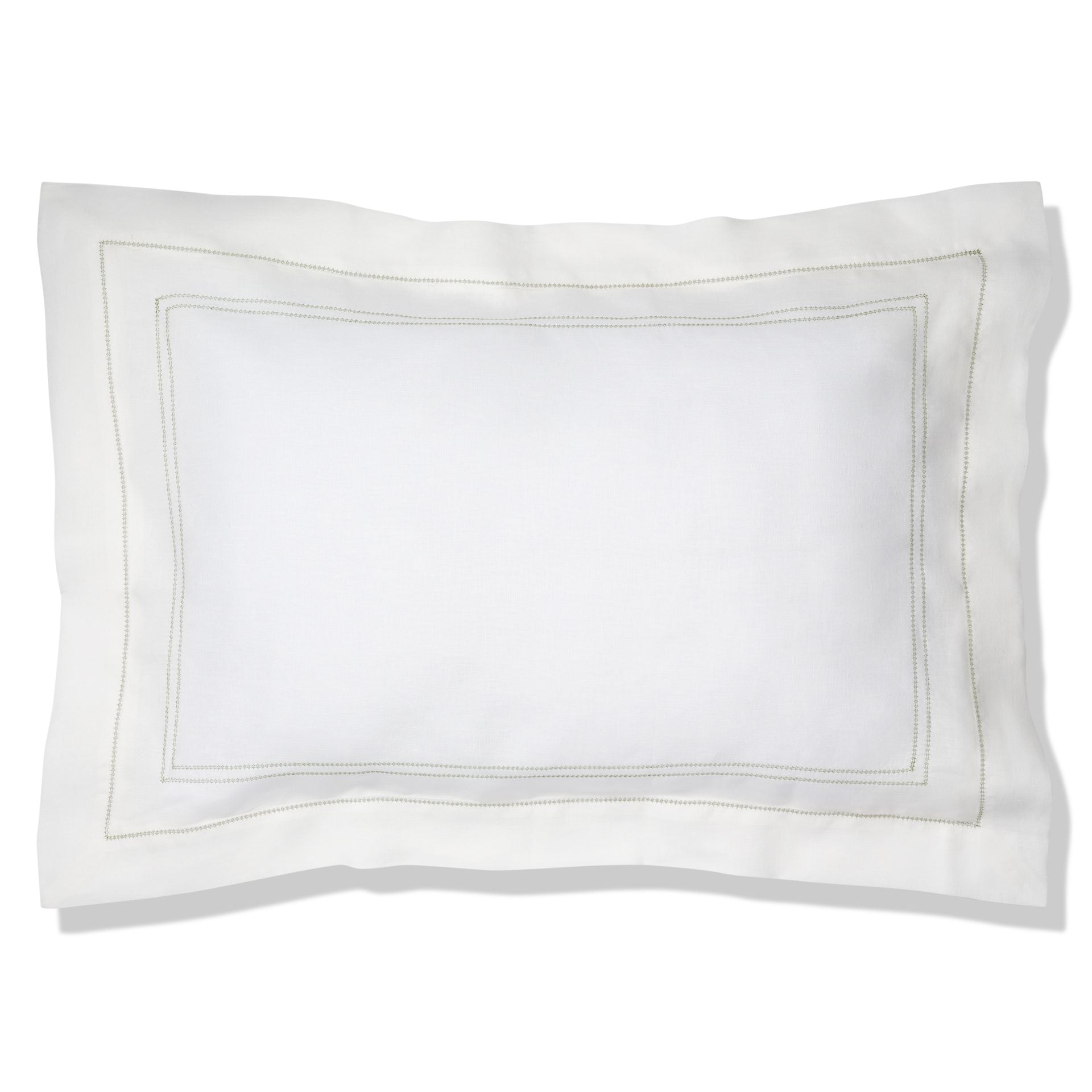 Elizaveta Pillowcase in Botanical Green Hemstitch