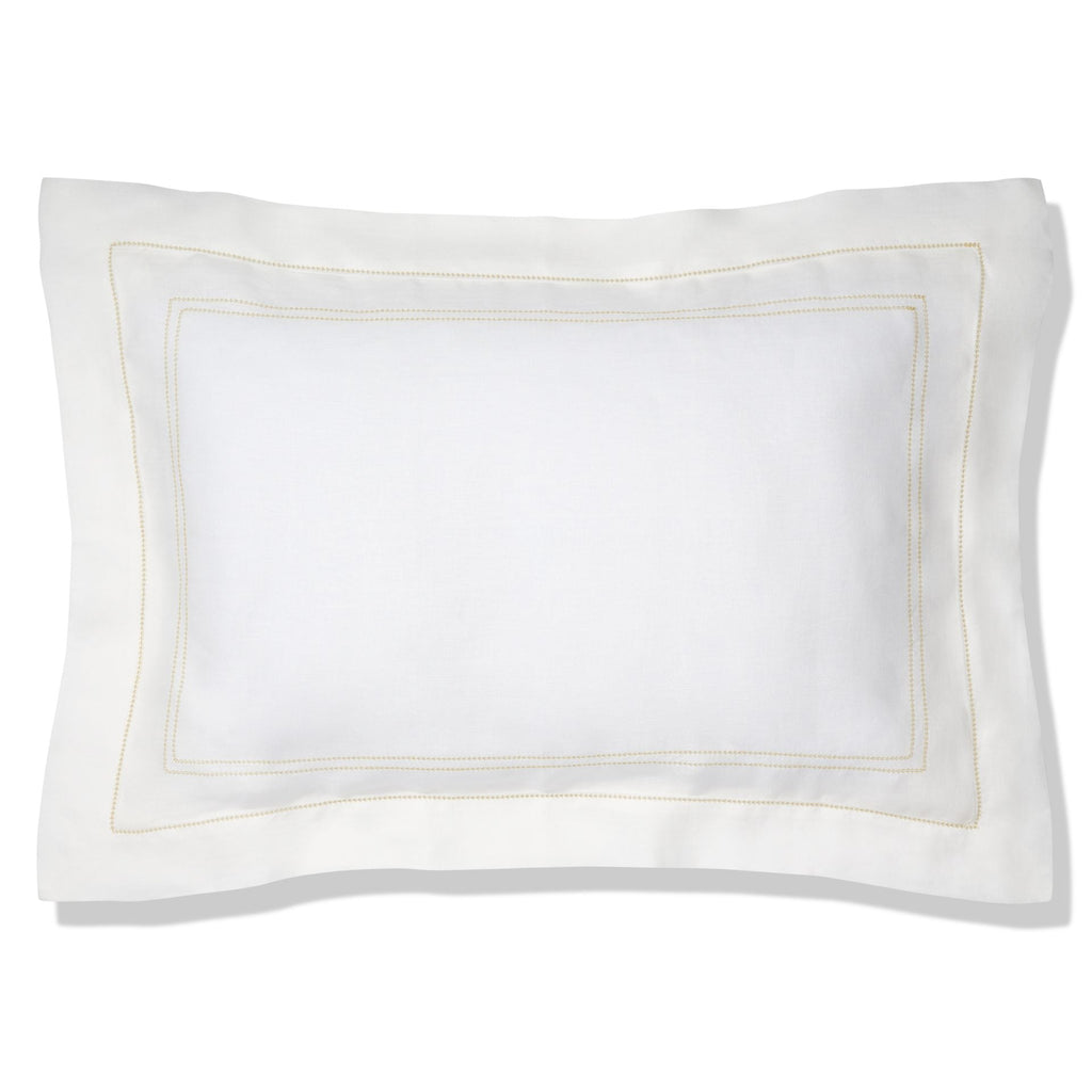 Elizaveta Bed Linen Set in Ochre Hemstitch