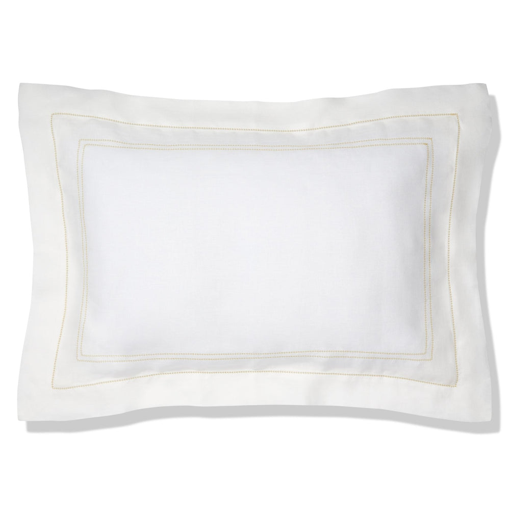Elizaveta Pillowcase in Ochre Hemstitch