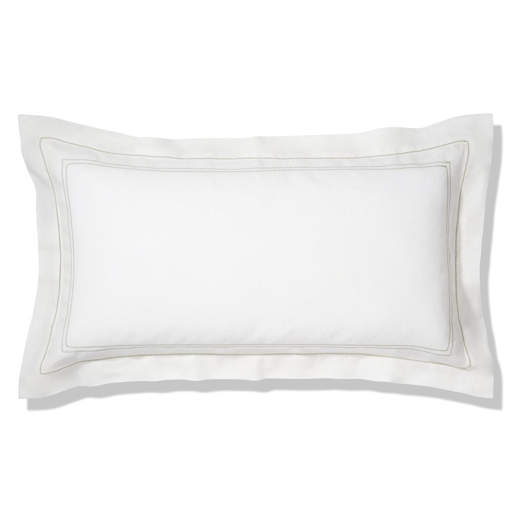 Elizaveta Pillowcase in Botanical Green Hemstitch