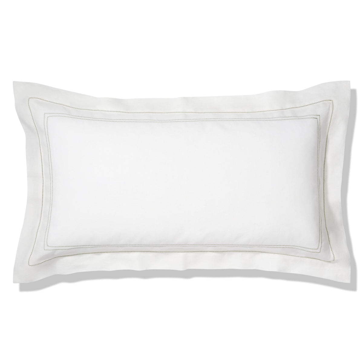 Elizaveta Pillowcase in Botanical Green Hemstitch