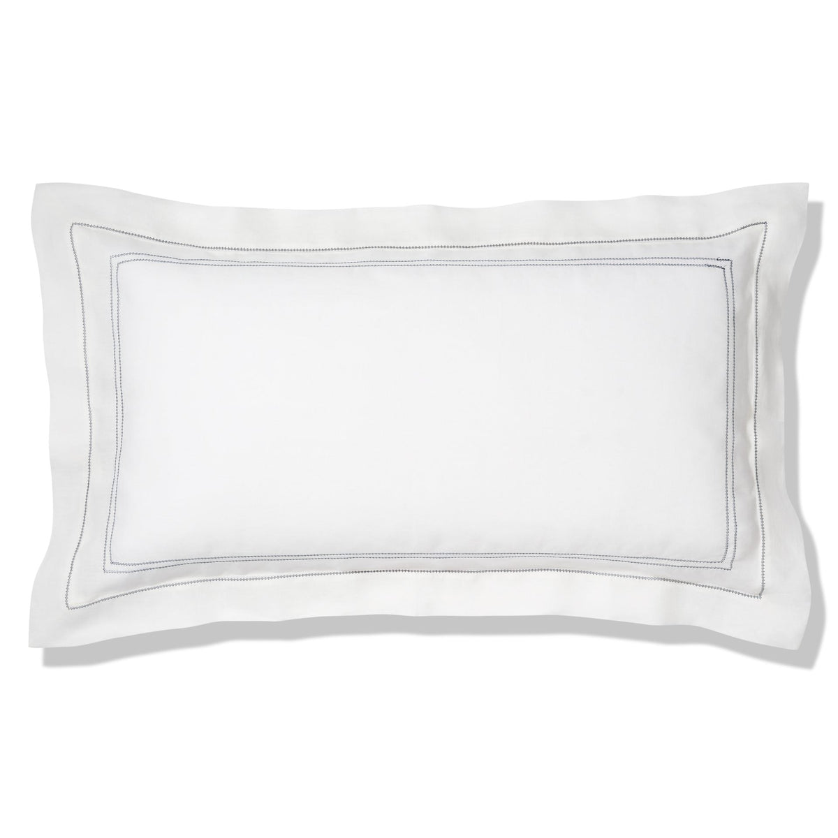 Elizaveta Pillowcase in Prussian Blue Hemstitch