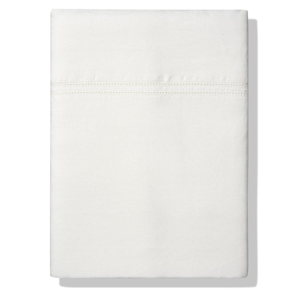 Elizaveta Top Sheet in Ivory White Hemstitch