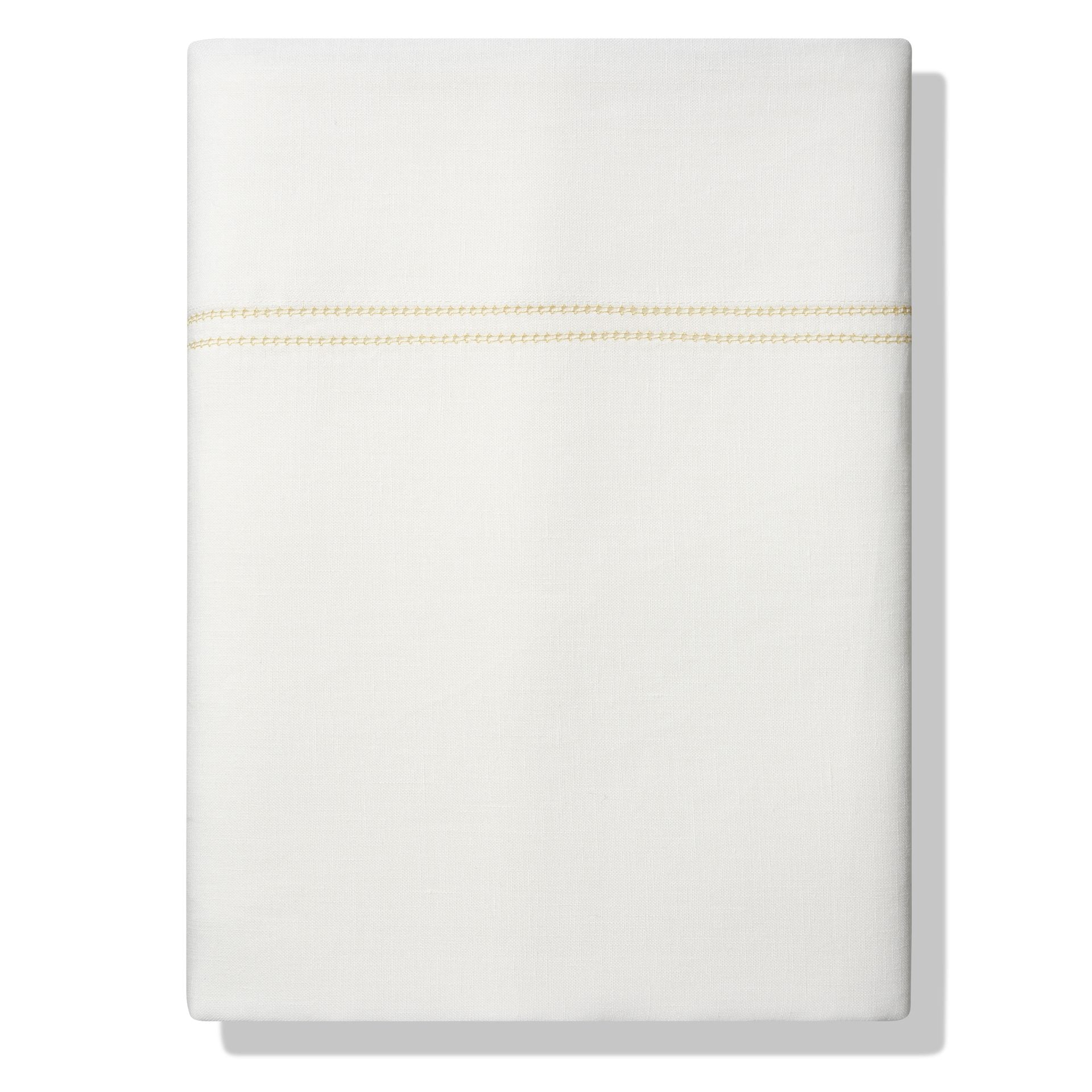 Elizaveta Top Sheet in Ochre Hemstitch
