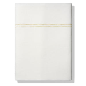 Elizaveta Top Sheet in Ochre Hemstitch