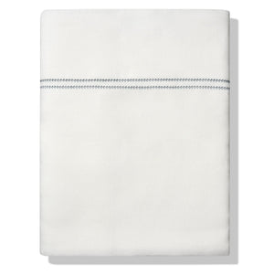 Elizaveta Top Sheet in Prussian Blue Hemstitch