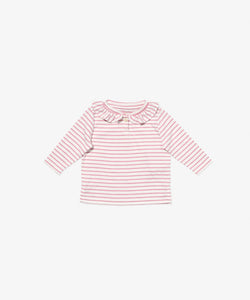 Hen Baby Shirt in Rose Mini Stripe