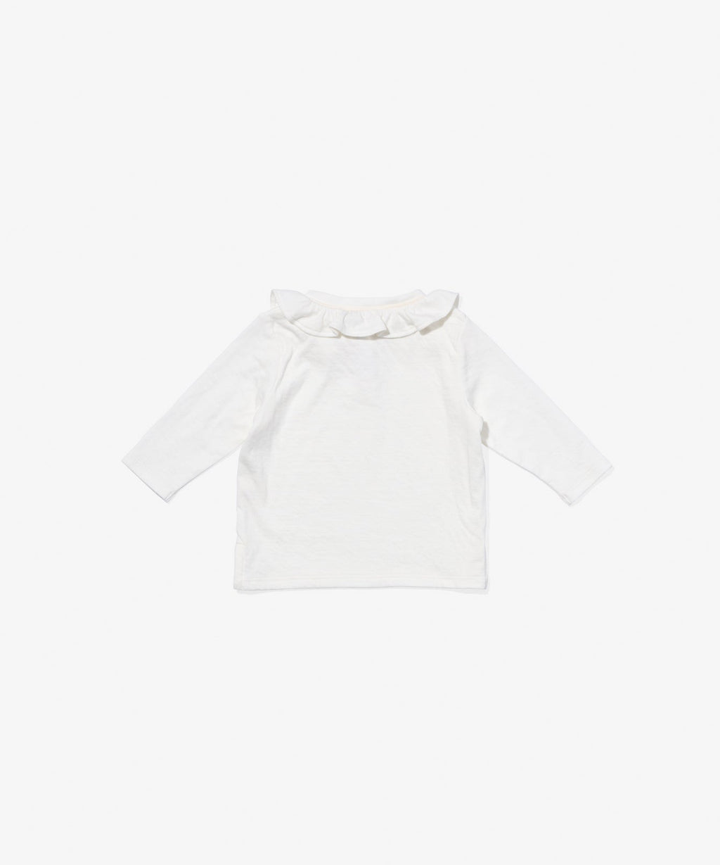 Hen Baby Shirt in Vanilla Piping