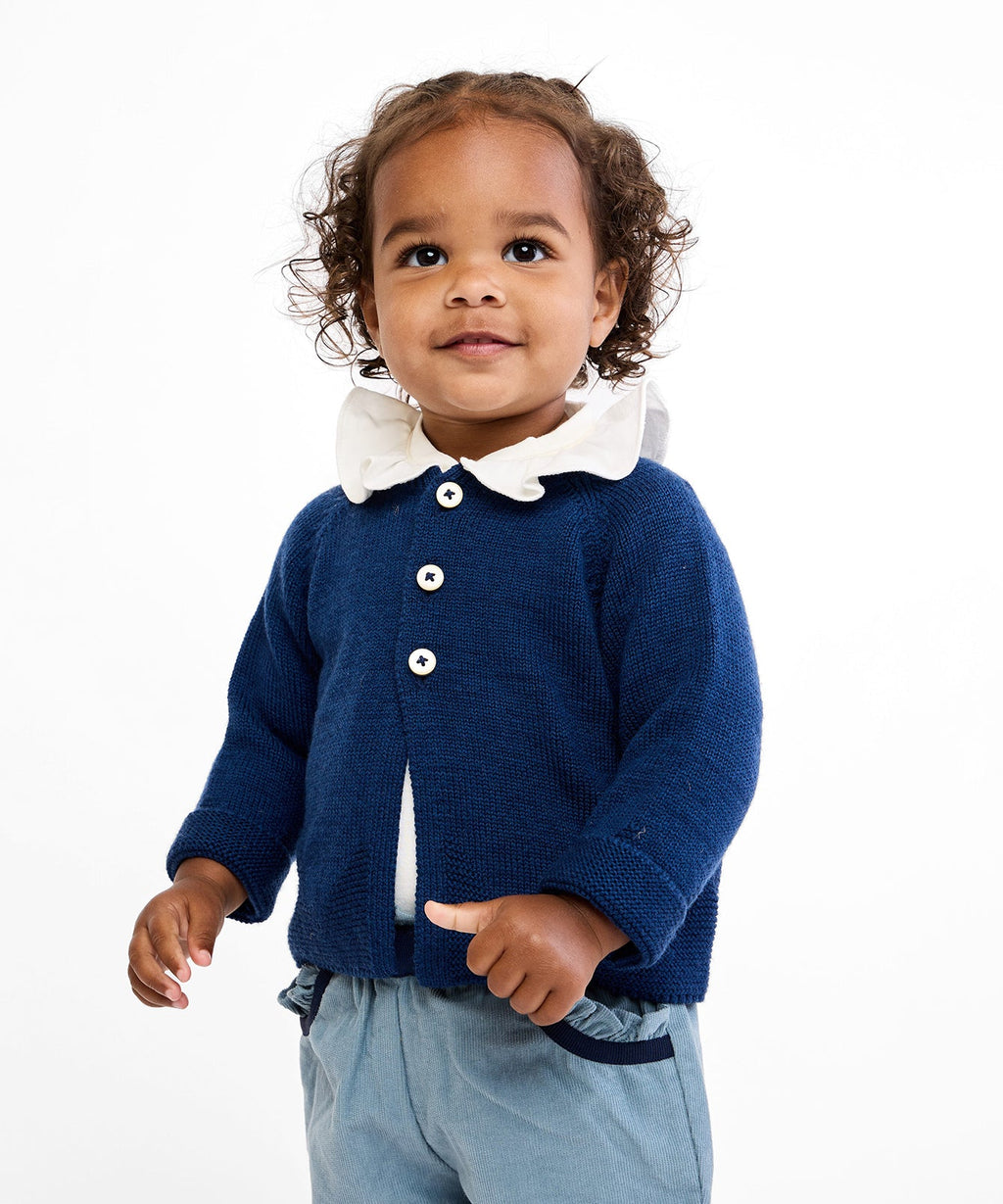 Hen Baby Shirt in Vanilla Piping