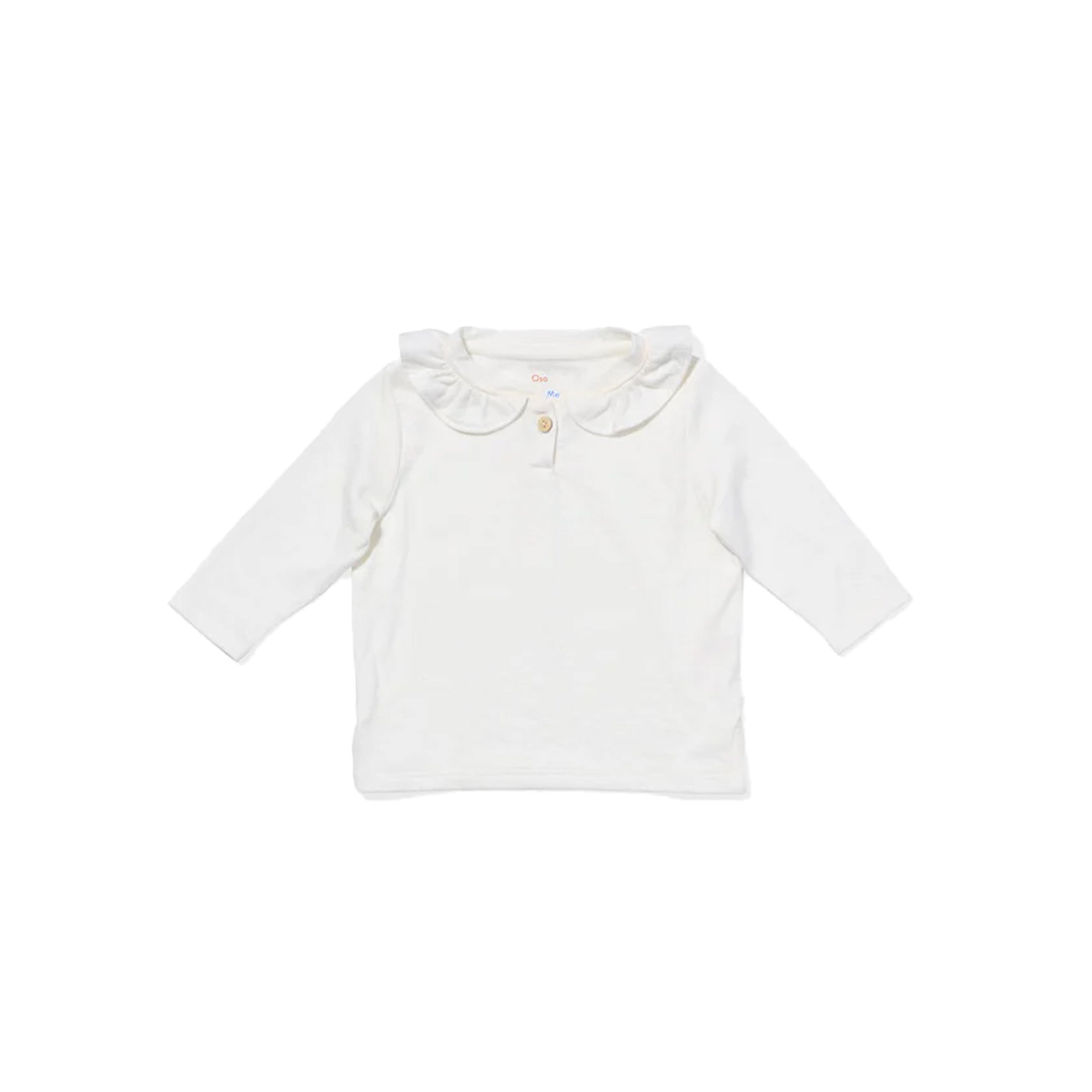 Hen Baby Shirt in Vanilla Piping