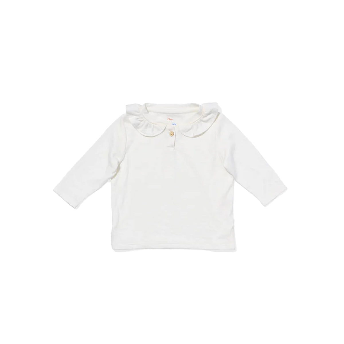 Hen Baby Shirt in Vanilla Piping