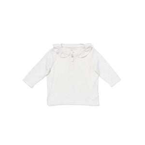 Hen Baby Shirt in Vanilla Piping
