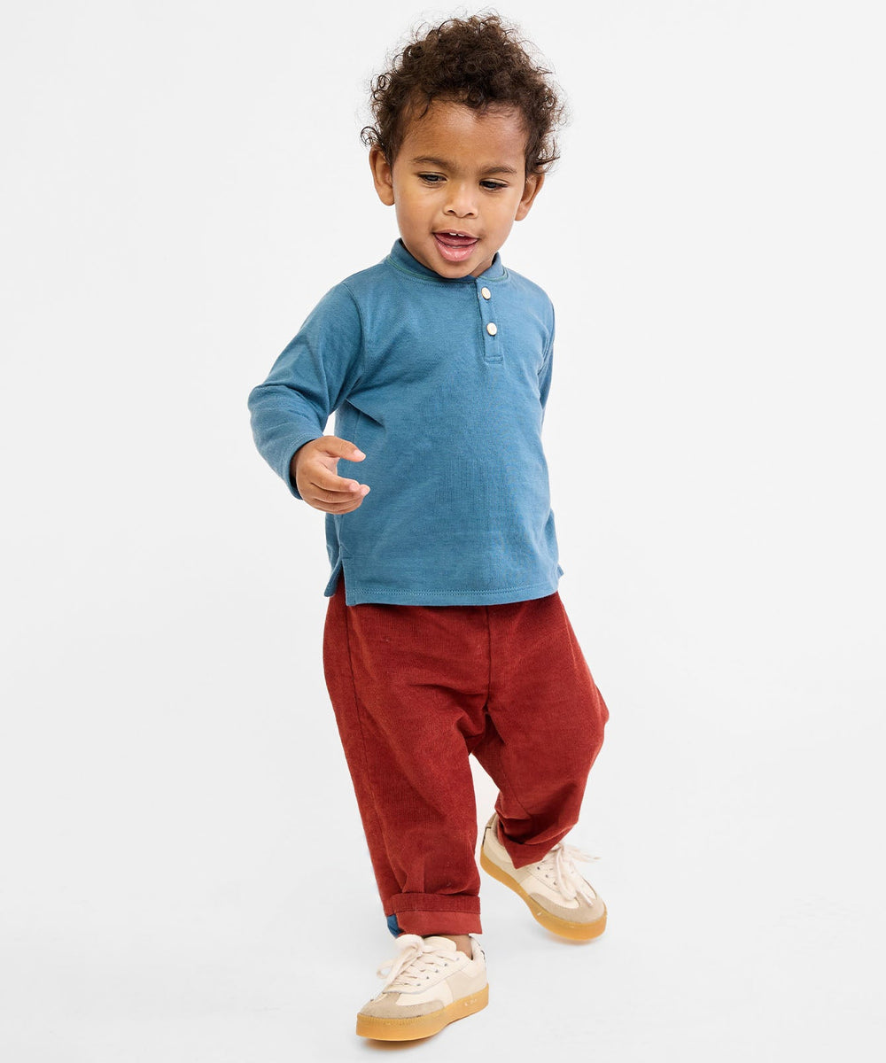 Henley Baby T-Shirt in Petrol