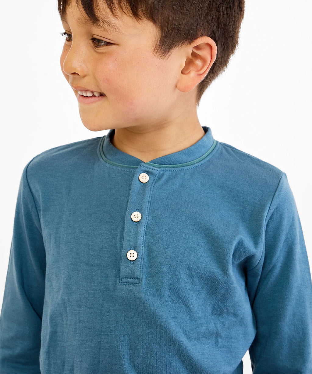 Henley T-Shirt in Petrol