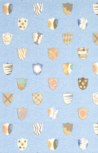 Heraldic Wallpaper in Oxford Blue