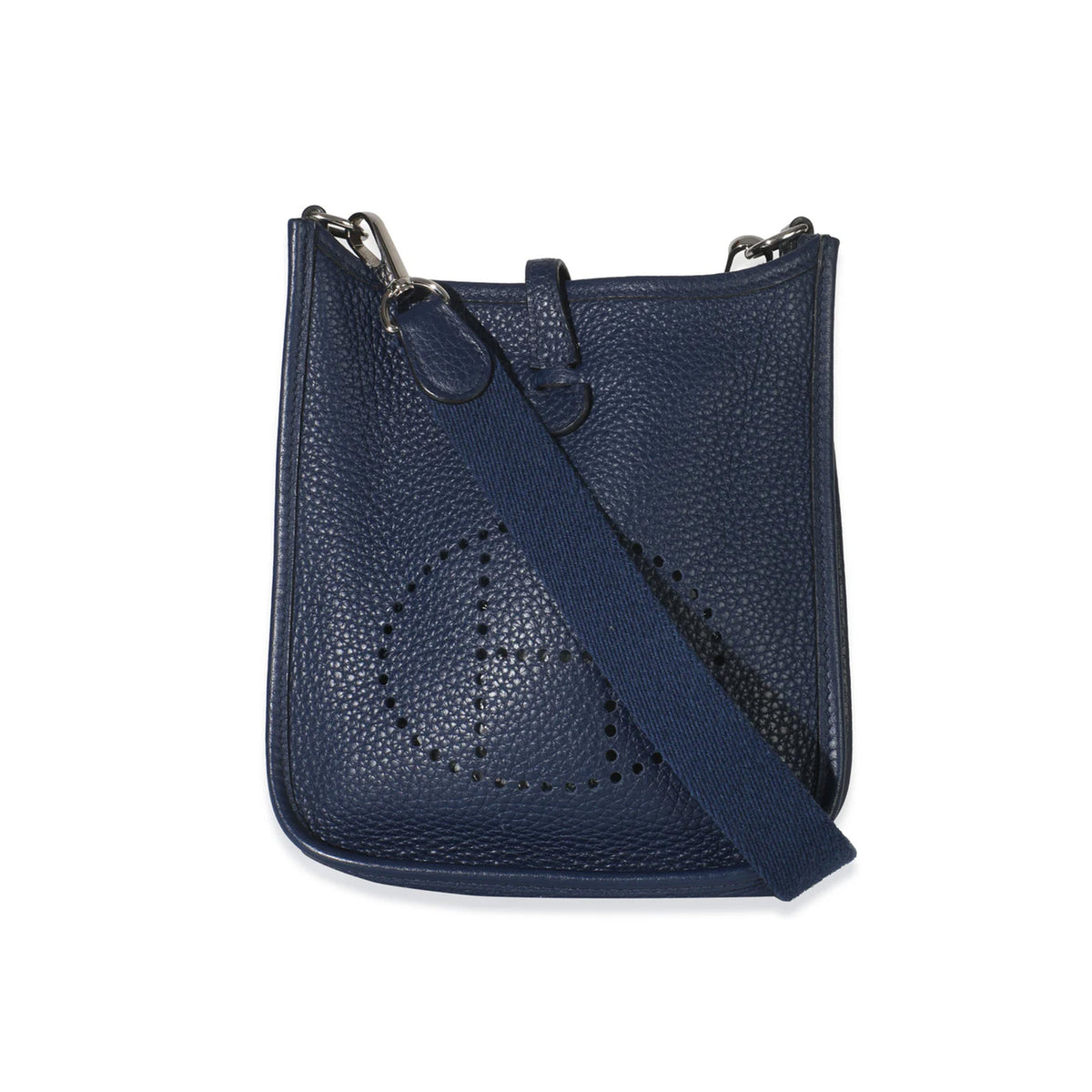 Hermes Bleu Saphir Clemence Mini Evelyne TPM PHW