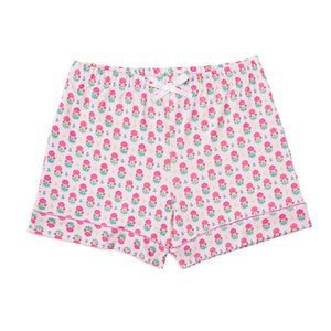 Women's Geranium Block Button Front Short Pajama Set in Pink