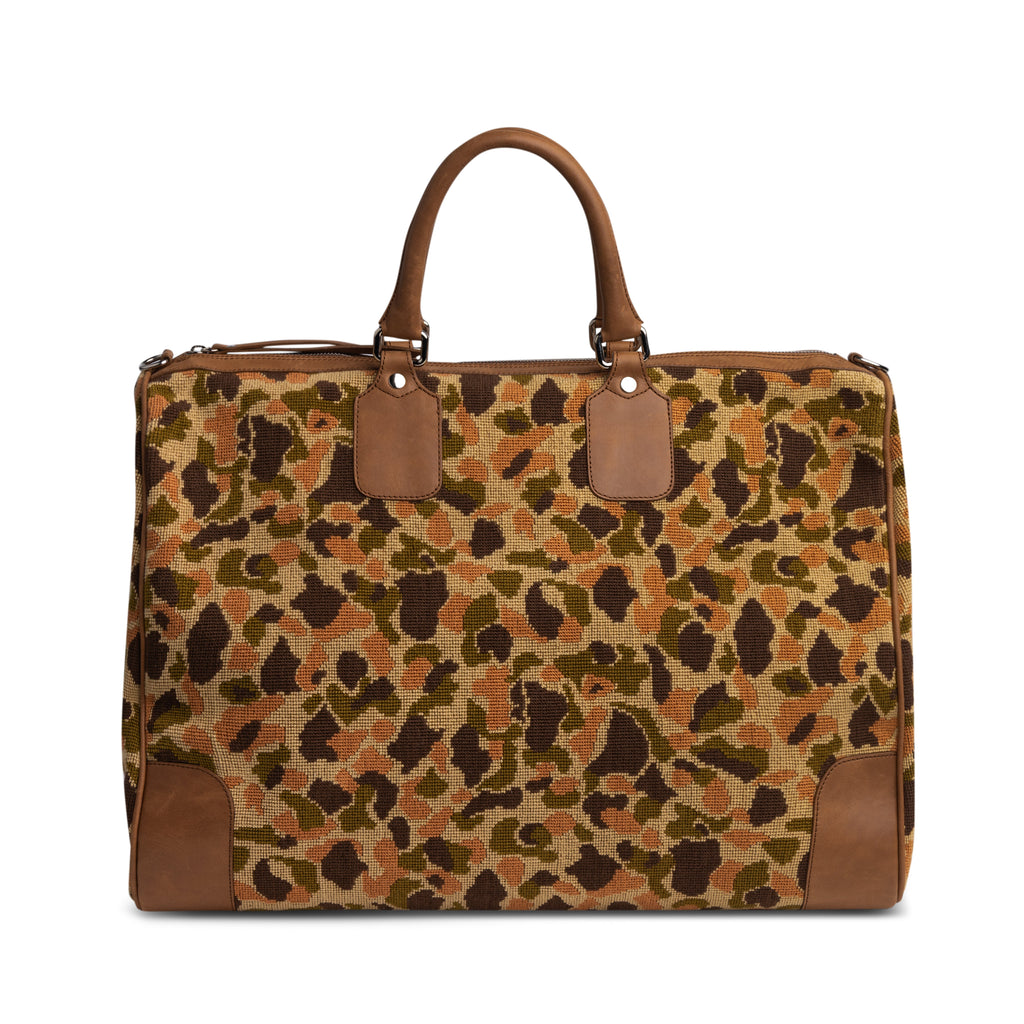 Our Hidden Dune Needlepoint Weekender item is photographed here against a white background.