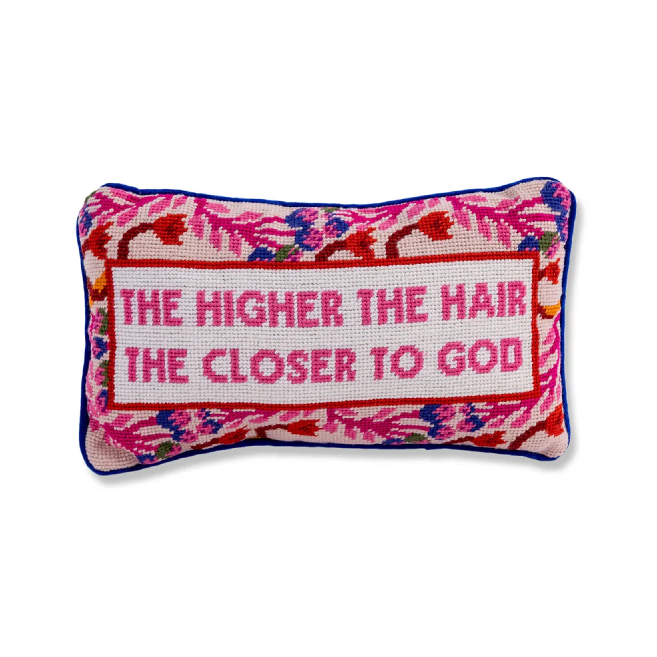 Higher The Hair Needlepoint Pillow