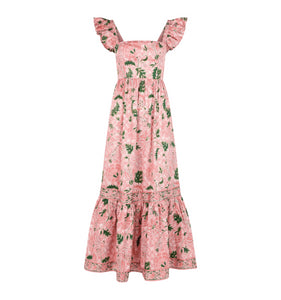 The Pippa Dress - Rose Calico Trellis