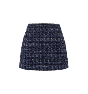 The Hallie Skirt in Navy Tweed