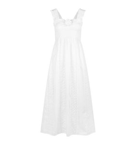 The Rosetta Nap Dress in White Broderie Voile