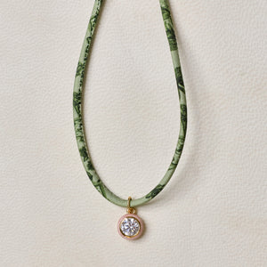 HART x Hill House Meadowbrook Floral Necklace Cord with Pink Bezel Charm