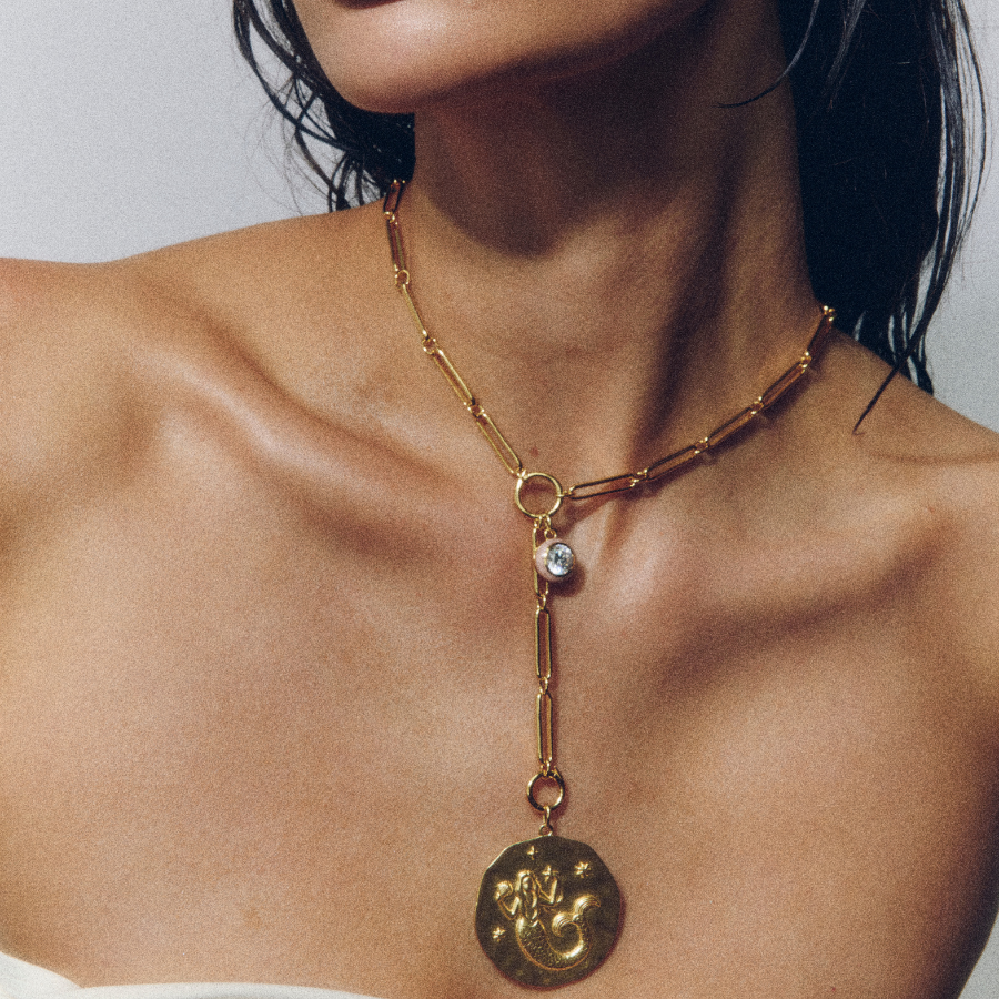 HART x Hill House Mixed Link Charm Clip Lariat Necklace