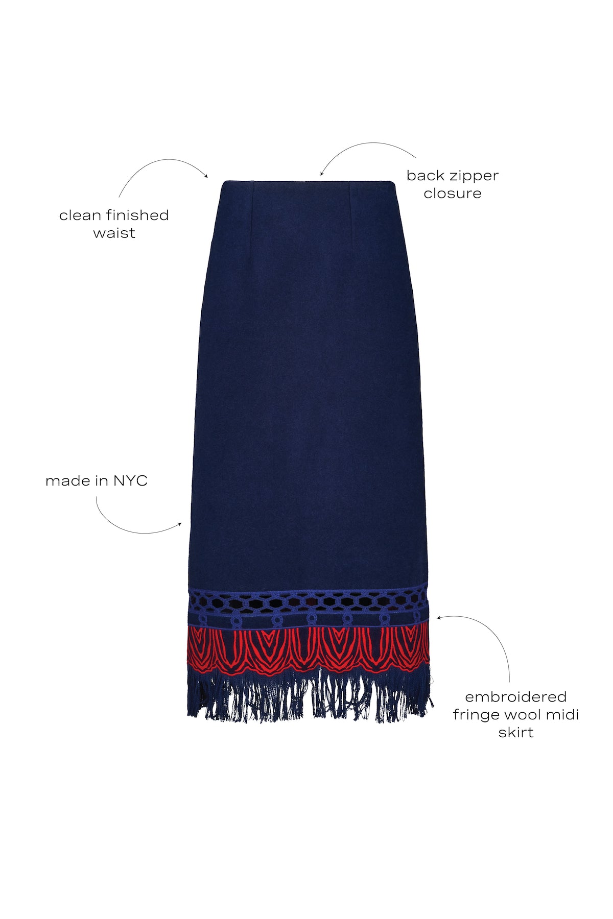 Rivington Skirt in Midnight Wool