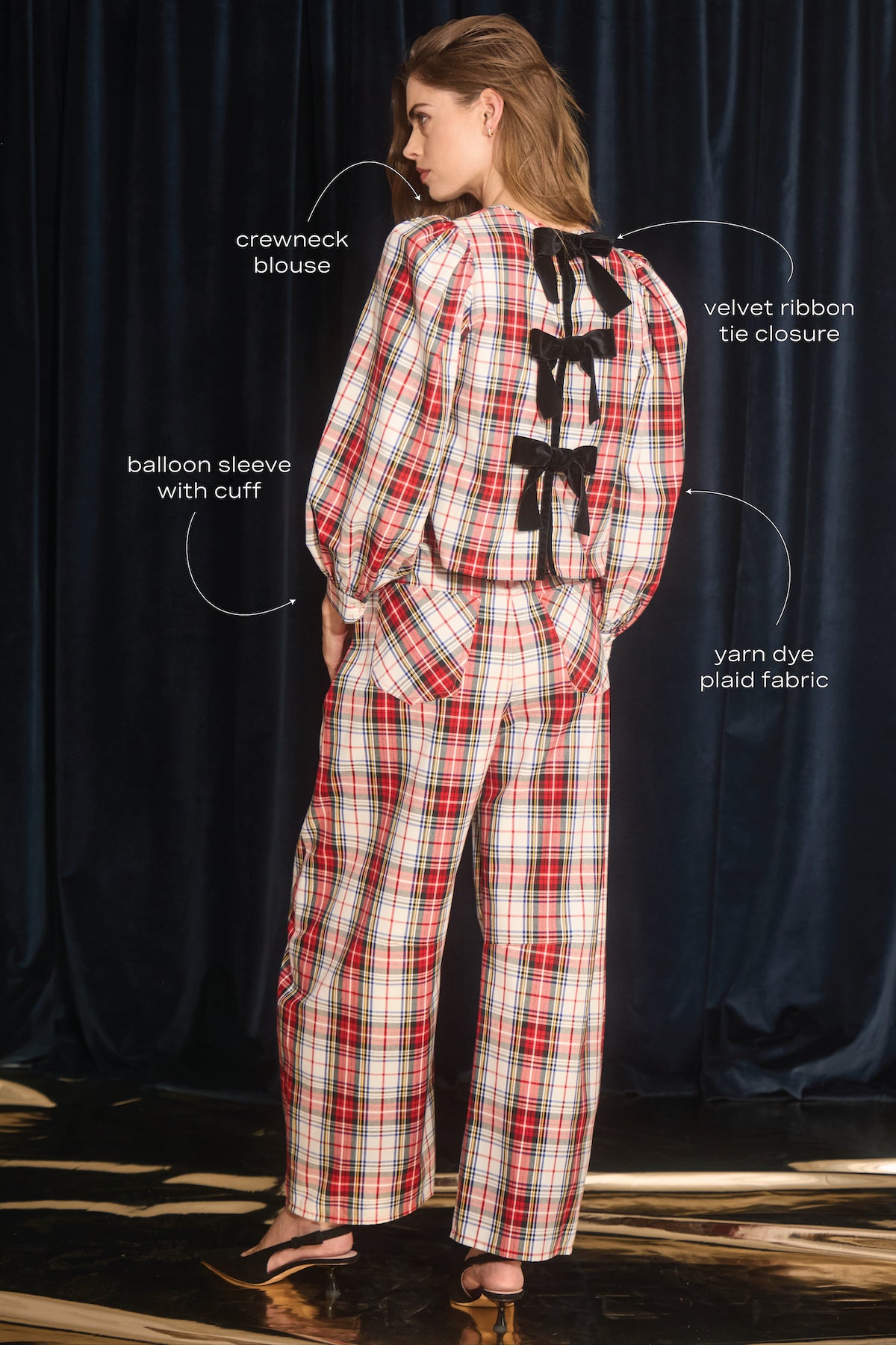 Lottie Top in Carlyle Plaid