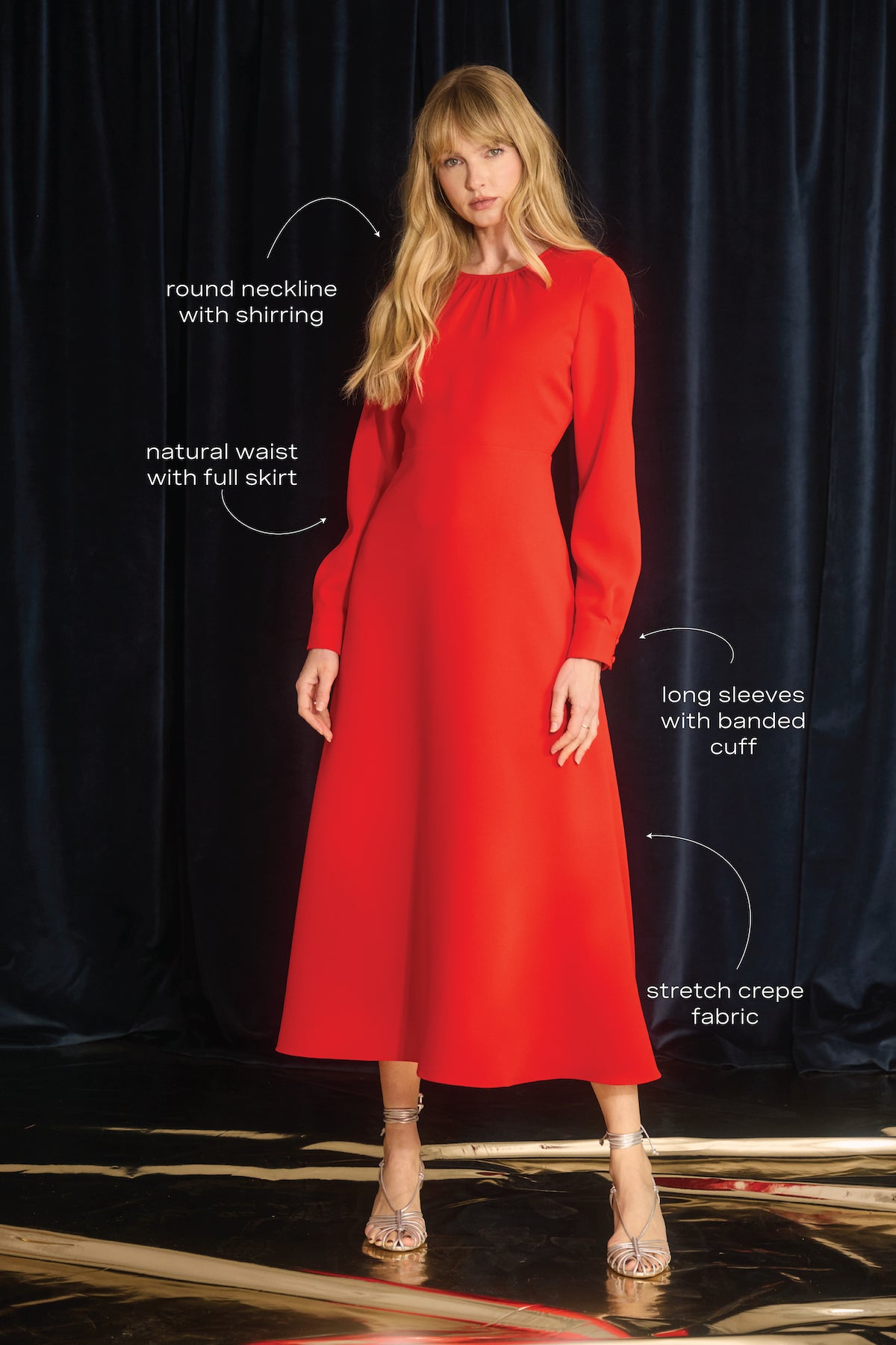 Delancey Dress in Red